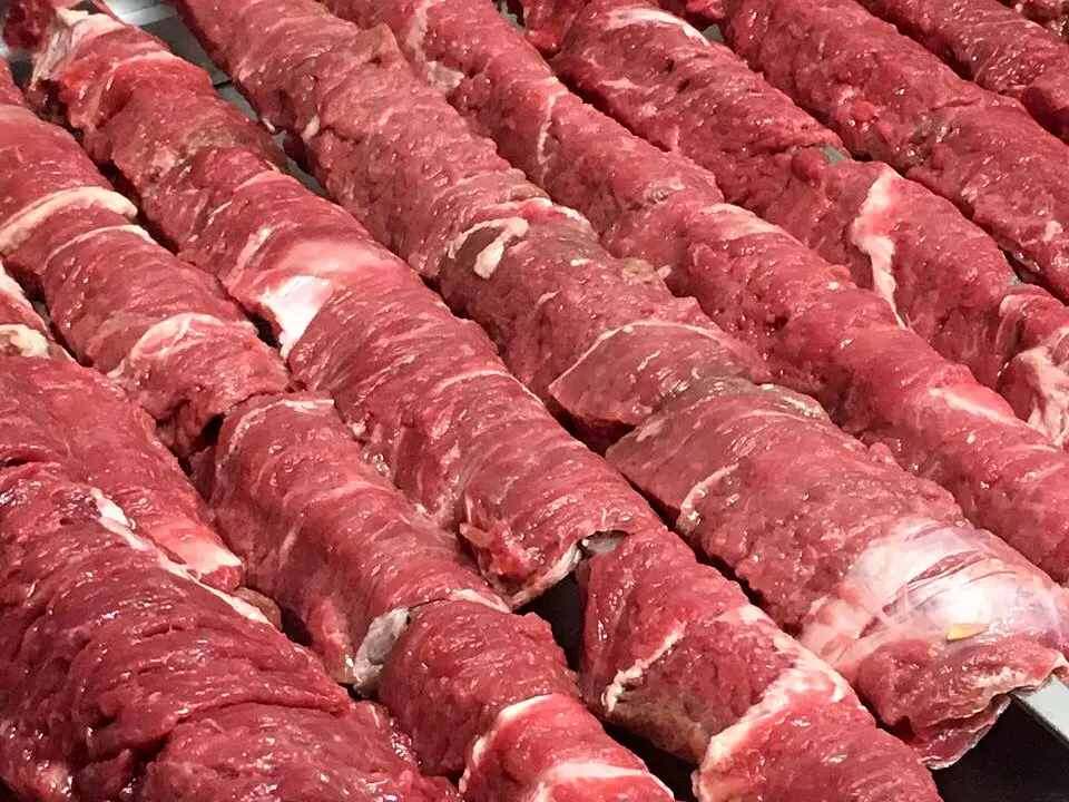 Barg kabab skewers on the grill